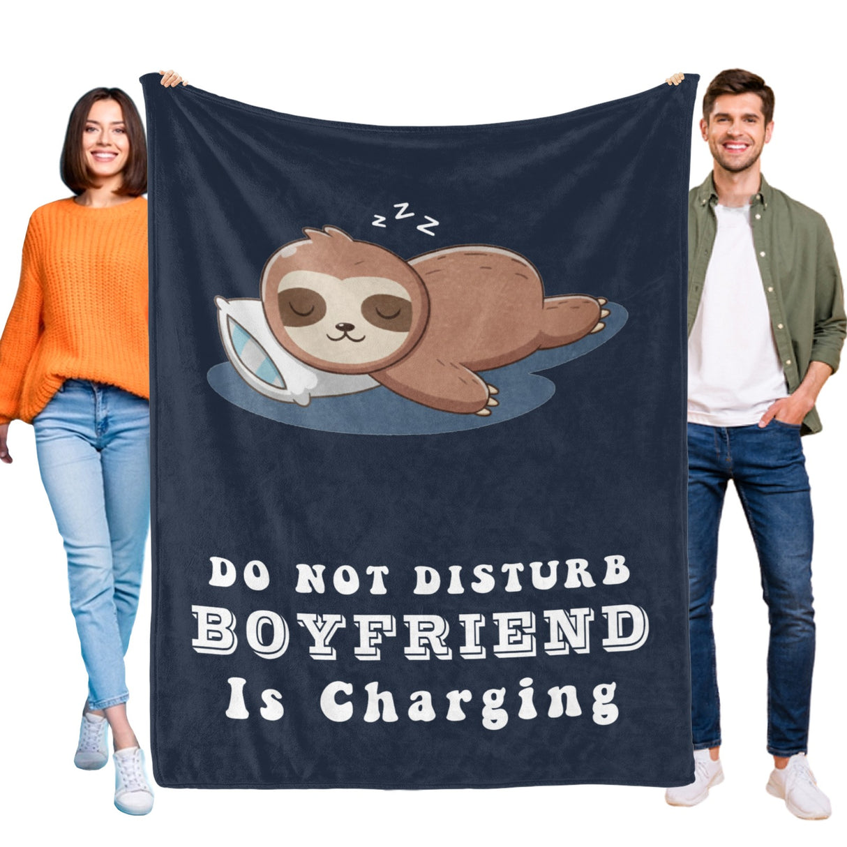 Onlydads Boyfriend is Charging Sloth Blanket, Boyfriend Gifts for Birthday Day