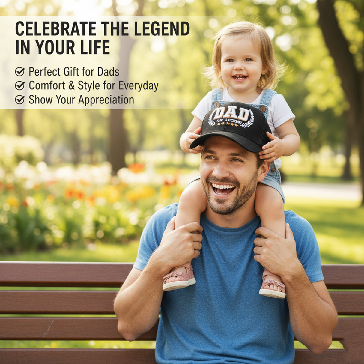 Dad The Legend 3D Embroidered Trucker Hat - Gray/Black