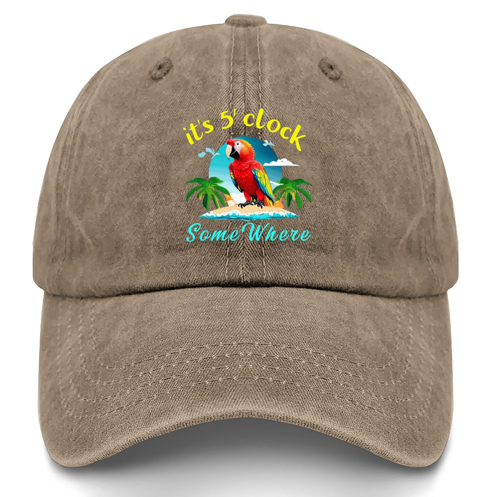 Women's 'It's 5 O'Clock Somewhere' Adjustable Cotton Baseball Cap