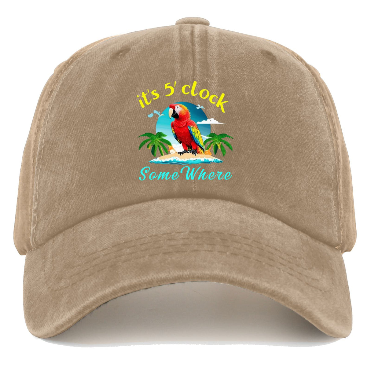 Women's 'It's 5 O'Clock Somewhere' Adjustable Cotton Baseball Cap
