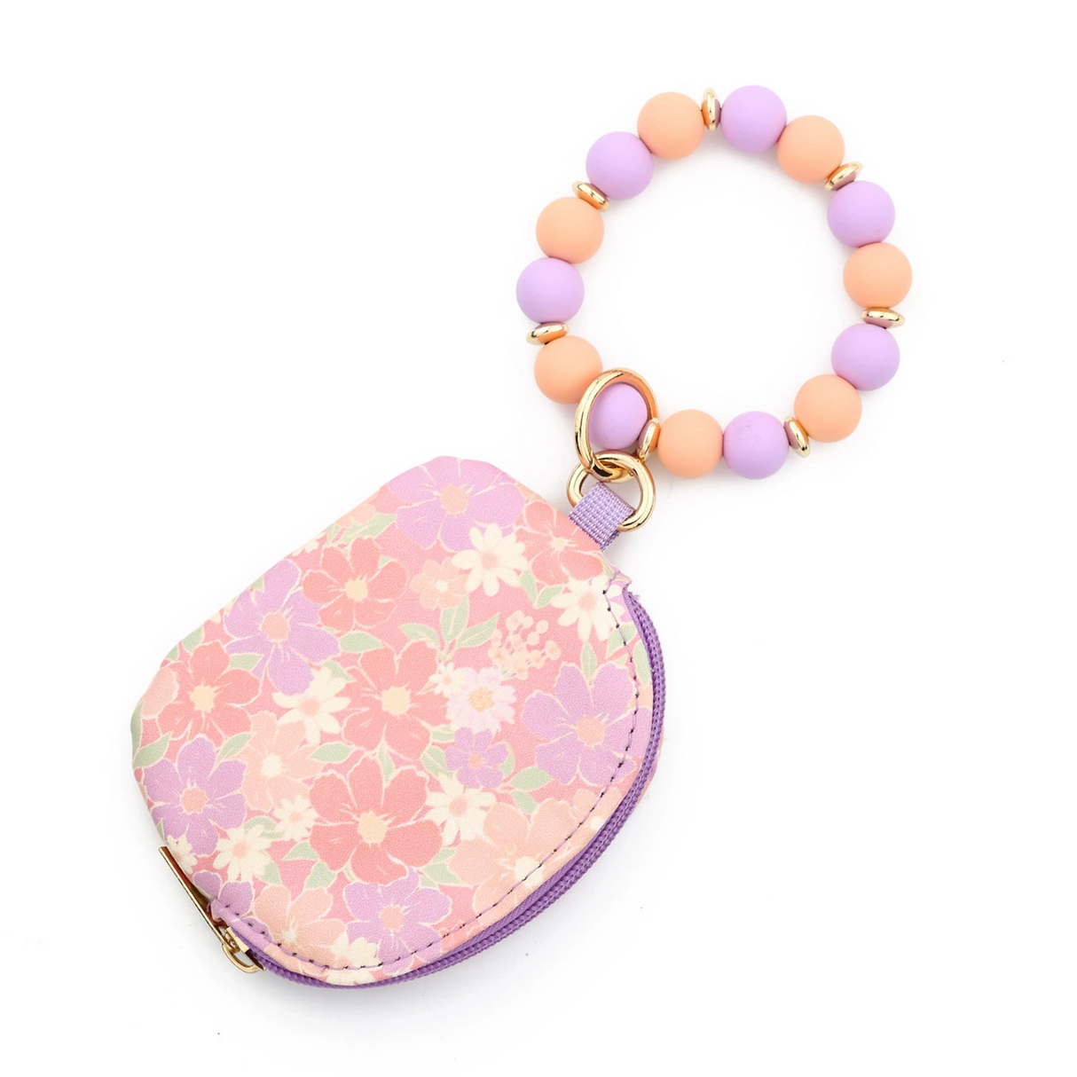 Women's Boho Beaded Wallet with Flower Pattern, Women Boho Style Beaded & Tassel Decorated Keychain, Credit Card Holder Purse