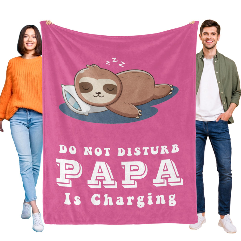 Onlydads Funny Papa Birthday Gifts, Papa is Charging Sloth Blanket, Grandpa Gifts for Fathers Day