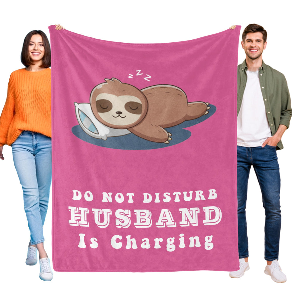 Onlydads Funny Husband Gifts, Husband is Charging Sloth Blanket, Husbands Birthday Fathers Day