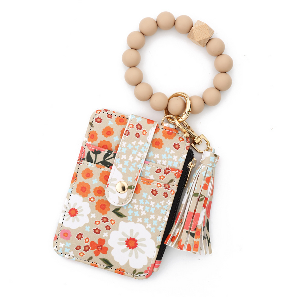 Flower Keychain Wristlet Wallets for Women | Boho Style Keychain Wallet | Birthday Gifts for Wifes from Husband