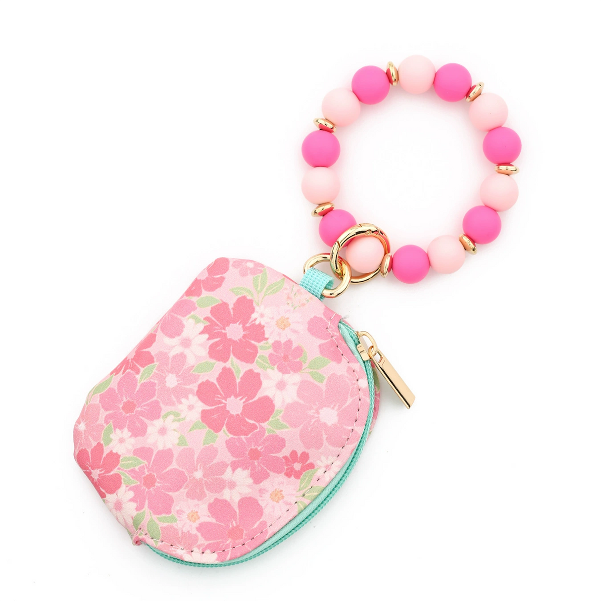 Women's Boho Beaded Wallet with Flower Pattern, Women Boho Style Beaded & Tassel Decorated Keychain, Credit Card Holder Purse