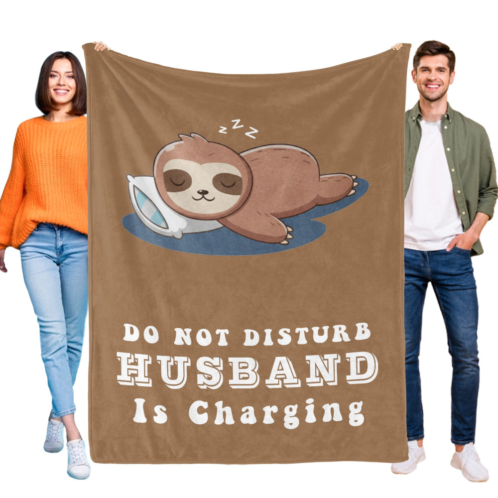 Onlydads Funny Husband Gifts, Husband is Charging Sloth Blanket, Husbands Birthday Fathers Day
