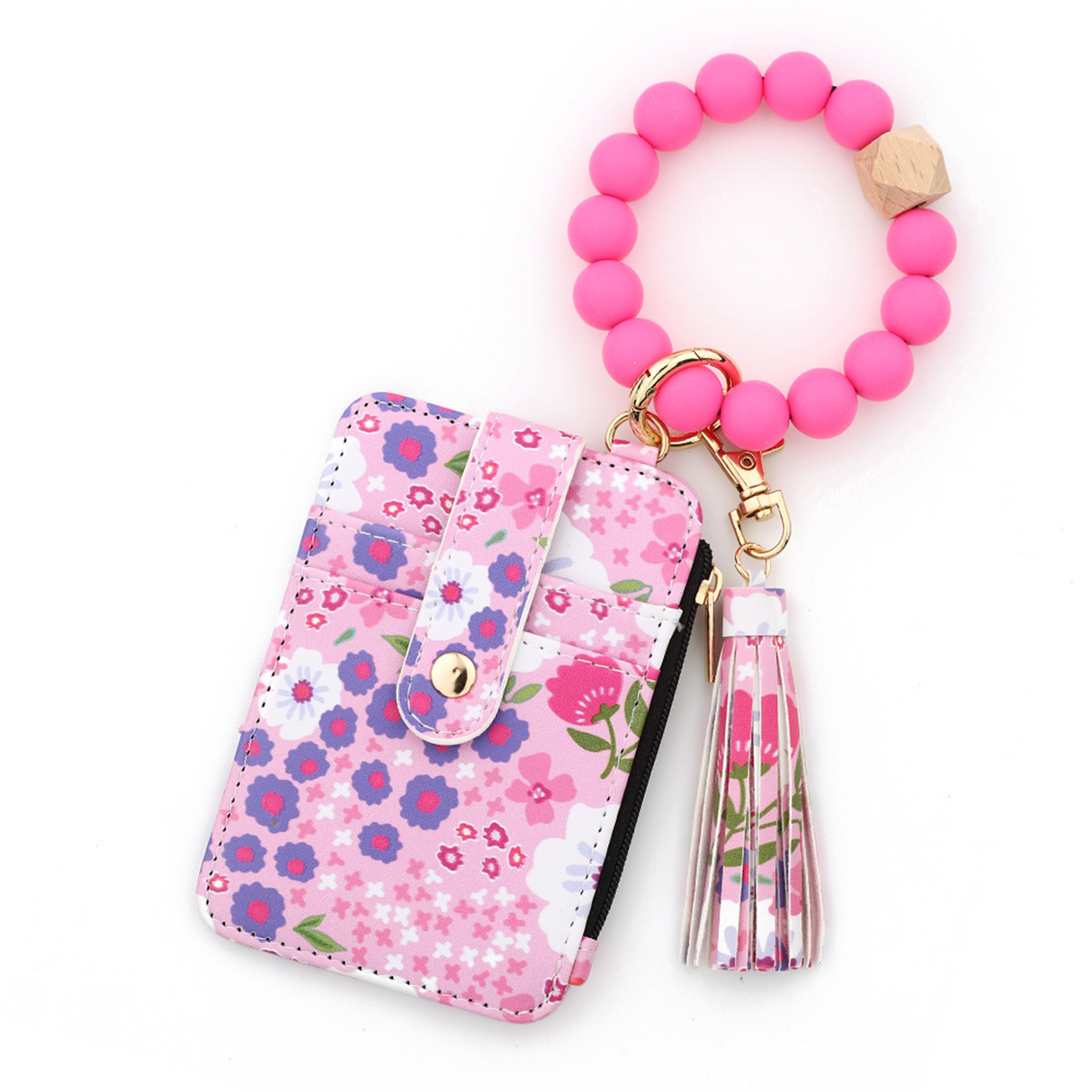 Flower Keychain Wristlet Wallets for Women | Boho Style Keychain Wallet | Birthday Gifts for Wifes from Husband