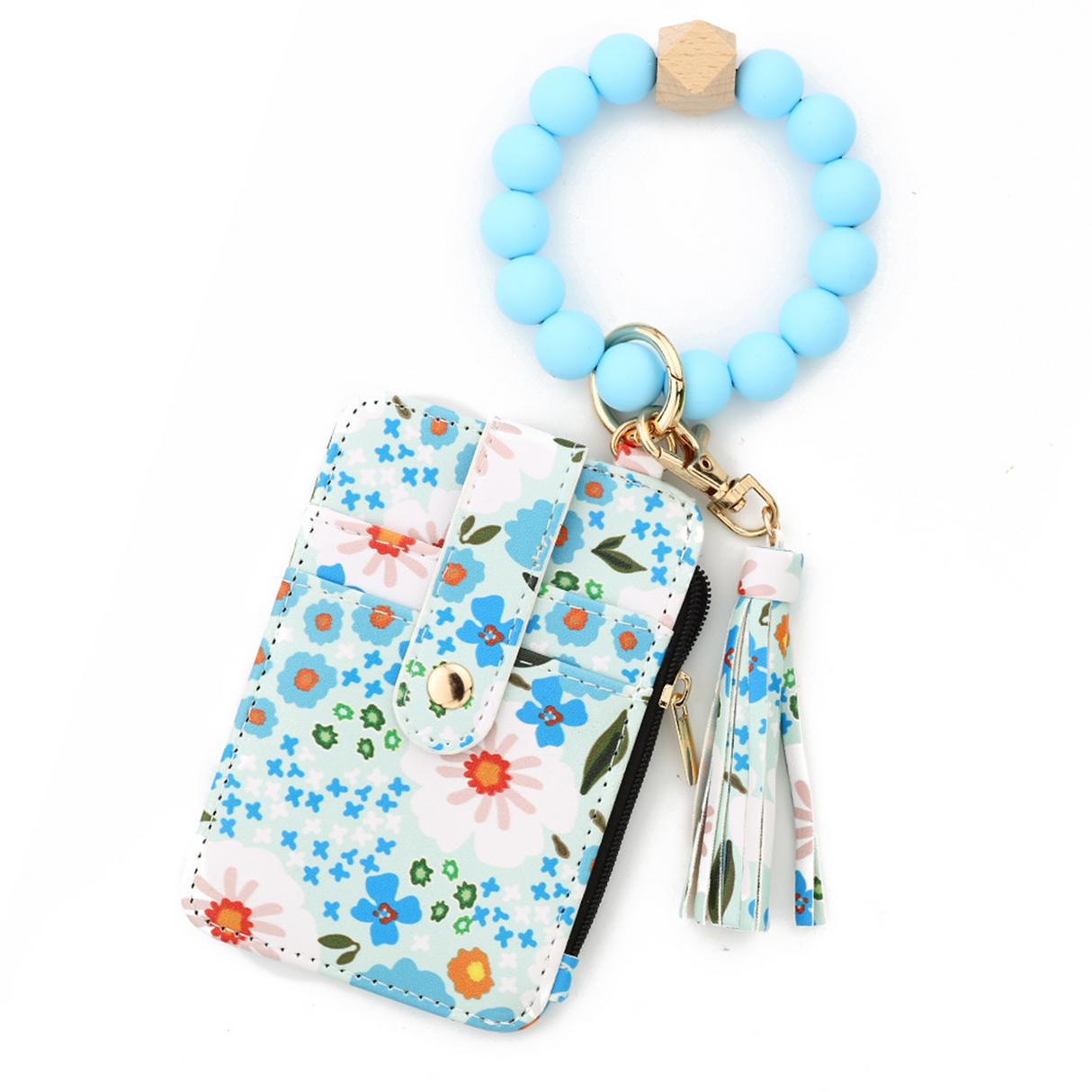 Flower Keychain Wristlet Wallets for Women | Boho Style Keychain Wallet | Birthday Gifts for Wifes from Husband