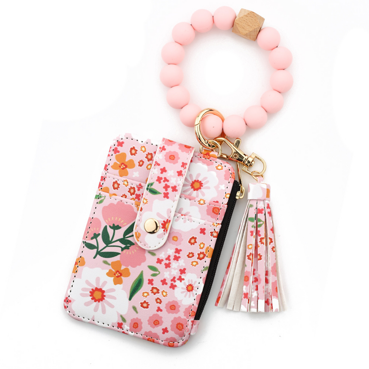 Flower Keychain Wristlet Wallets for Women | Boho Style Keychain Wallet | Birthday Gifts for Wifes from Husband