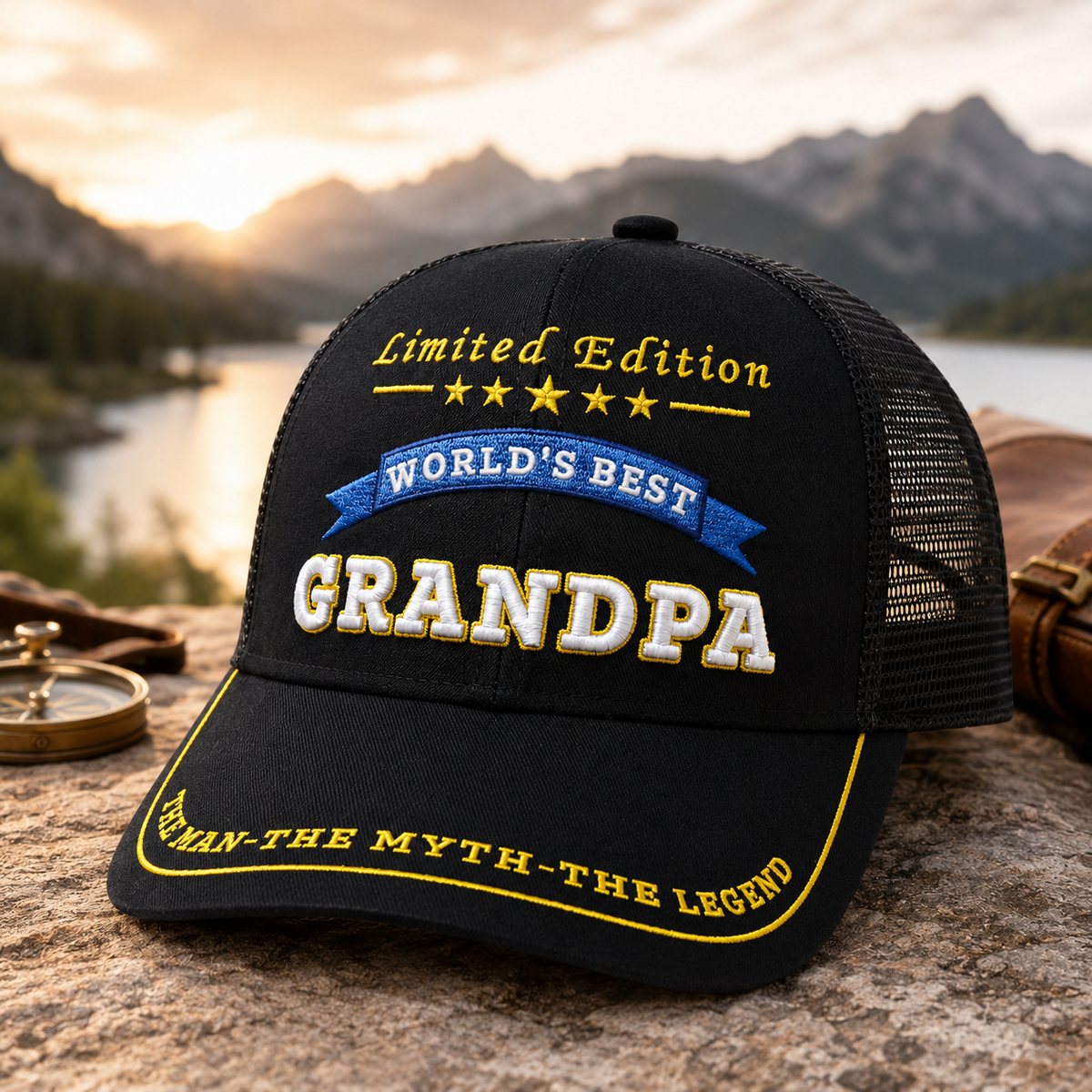 World's Best Grandpa Embroidered Trucker Hat – Grandpa Birthday Gift