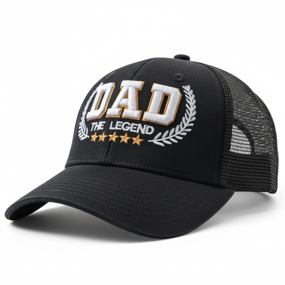 Dad The Legend 3D Embroidered Trucker Hat - Gray/Black