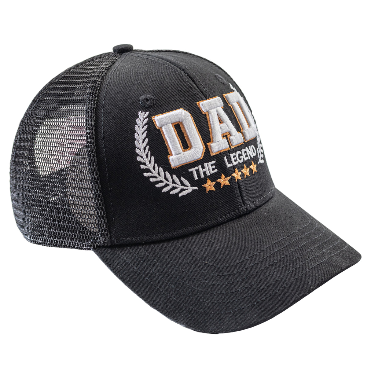 Dad The Legend 3D Embroidered Trucker Hat - Gray/Black