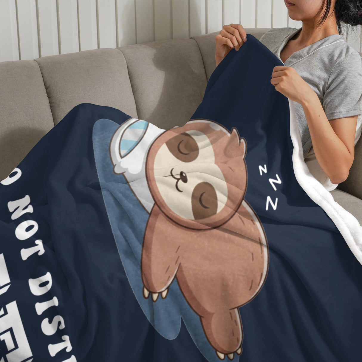 Onlydads Funny Wife Gifts, Wife is Charging Sloth Blanket, Wife Birthday