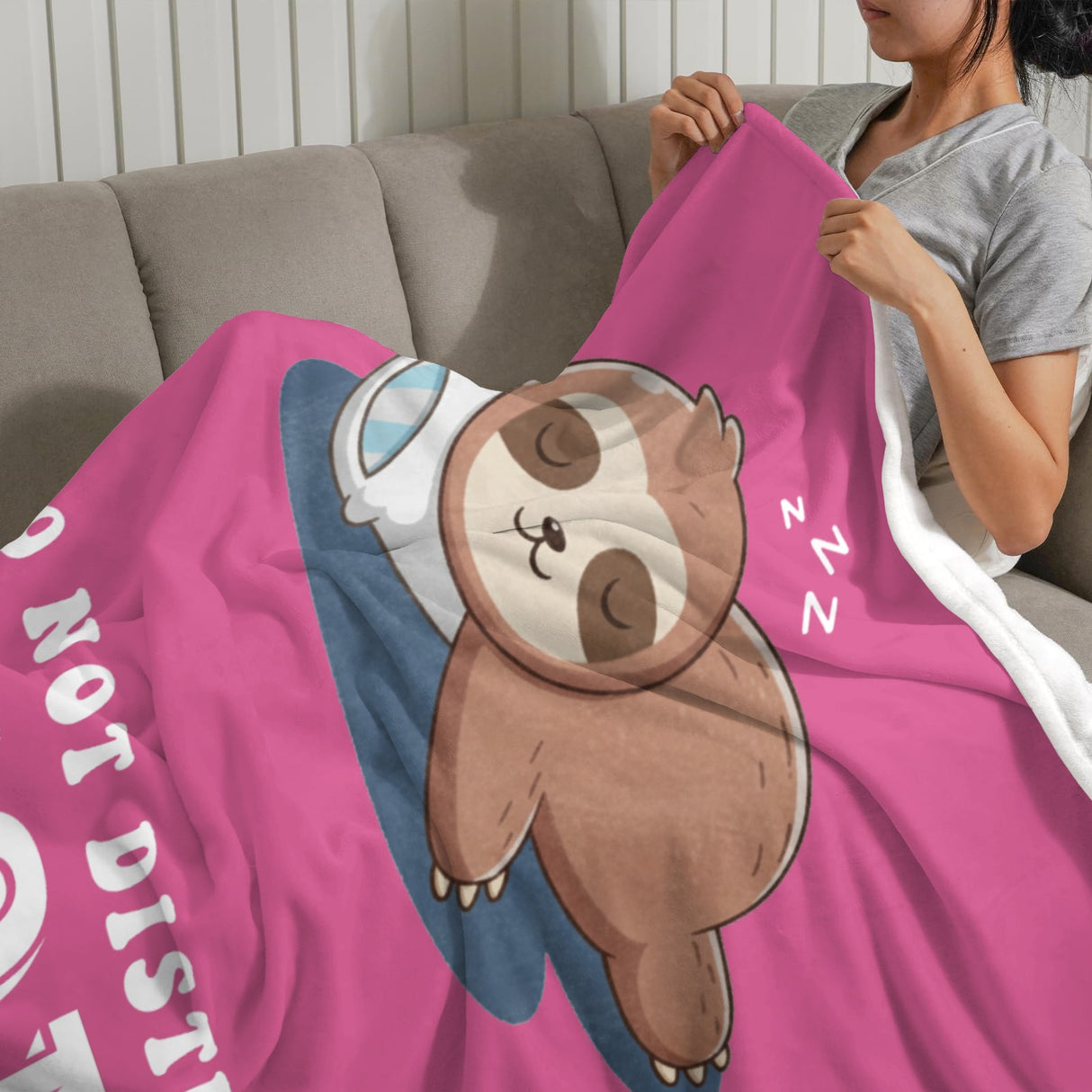 Onlydads Funny Mom Gifts, Mom is Charging Sloth Blanket, Moms Birthday Mothers Day