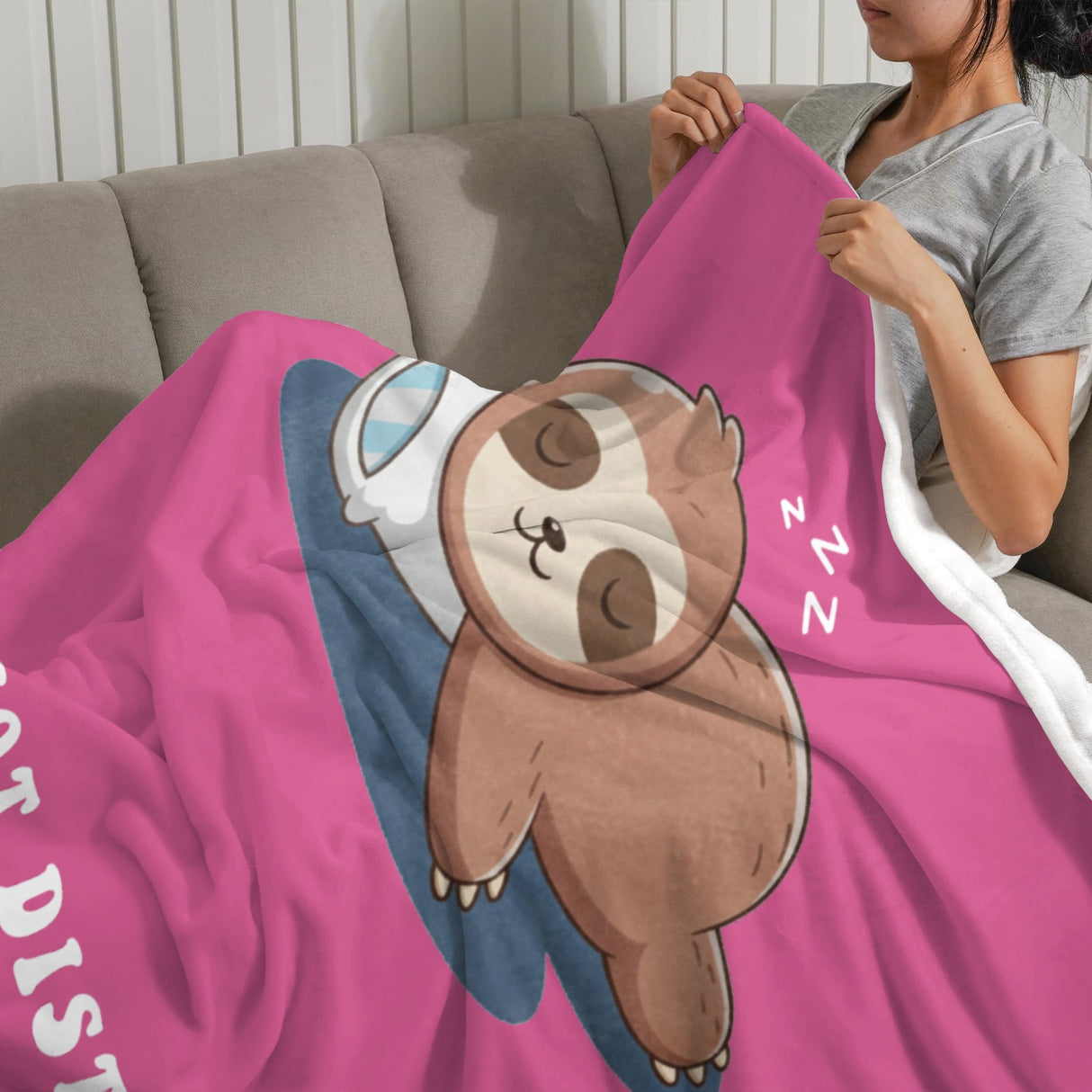 Onlydads Funny Husband Gifts, Husband is Charging Sloth Blanket, Husbands Birthday Fathers Day