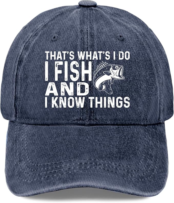 Fish and I Know Things Adjustable Baseball Cap