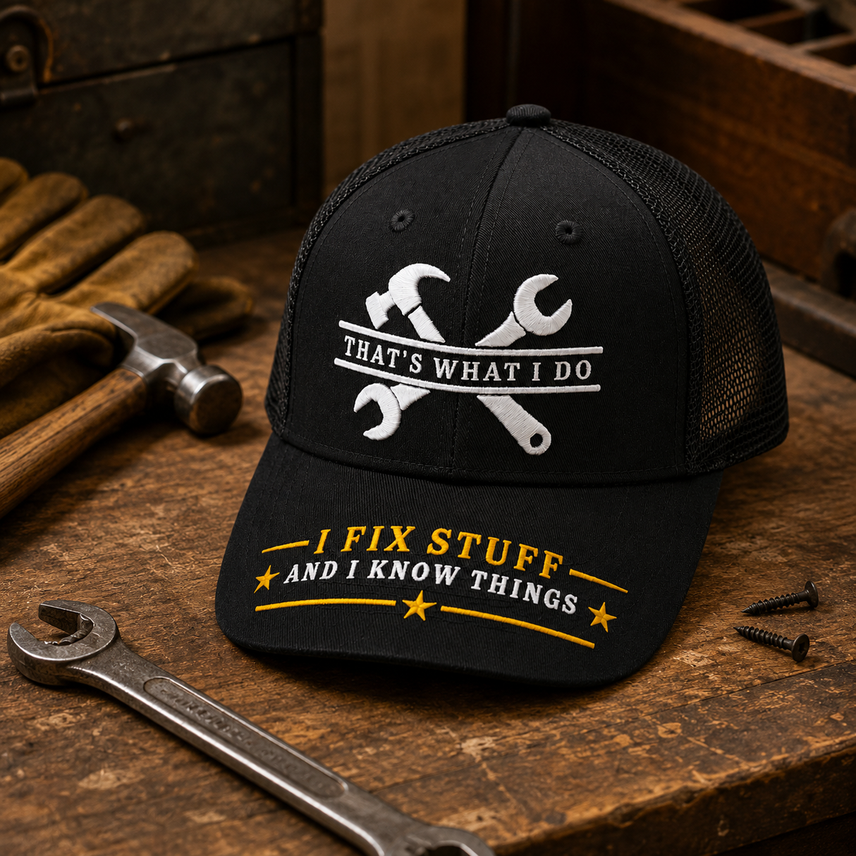 I Fix Stuff Funny Dad Hat,Gifts for Men Who Have Everything,Fathers Day Birthday Gift for Dad OR Husband