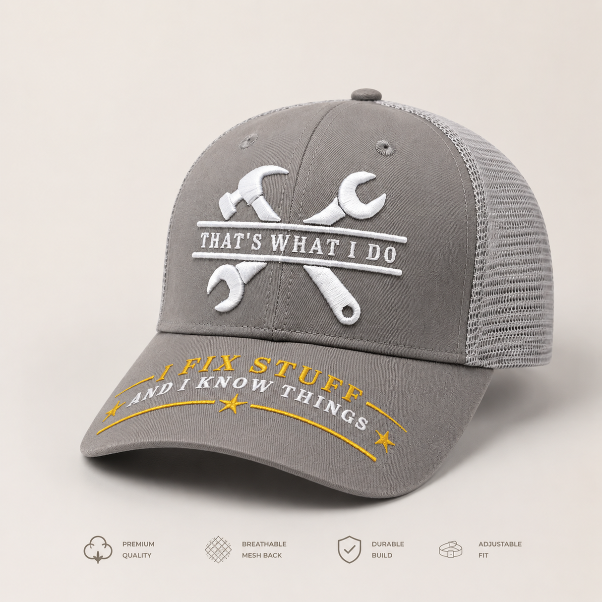 I Fix Stuff Funny Dad Hat,Gifts for Men Who Have Everything,Fathers Day Birthday Gift for Dad OR Husband