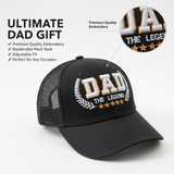 Dad The Legend 3D Embroidered Trucker Hat - Gray/Black