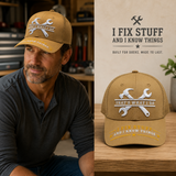 I Fix Stuff Funny Dad Hat,Gifts for Men Who Have Everything,Fathers Day Birthday Gift for Dad OR Husband