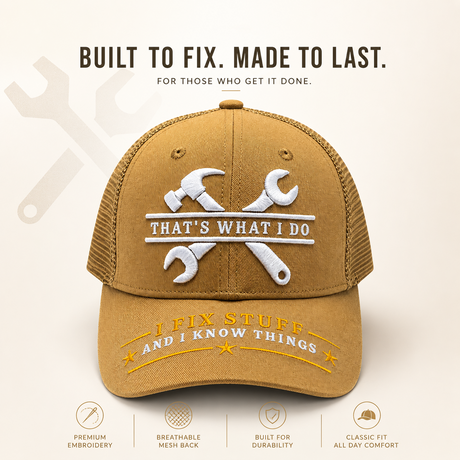 I Fix Stuff Funny Dad Hat,Gifts for Men Who Have Everything,Fathers Day Birthday Gift for Dad OR Husband