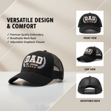 Dad The Legend 3D Embroidered Trucker Hat - Gray/Black