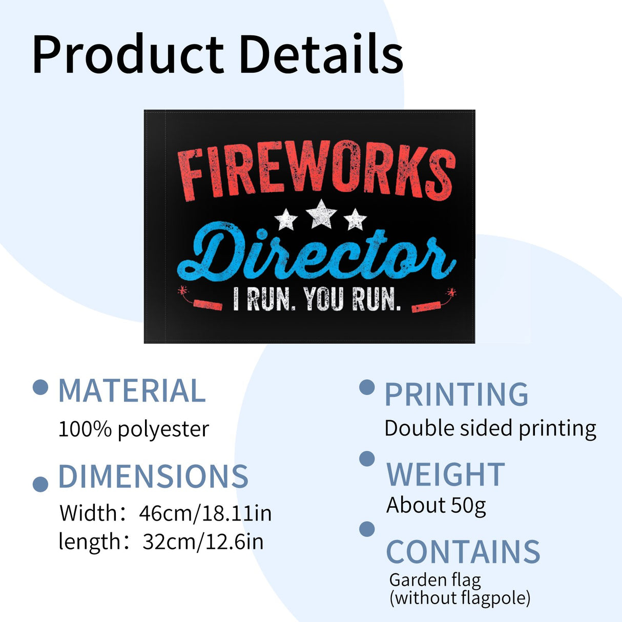 Onlydads Fireworks Director I Run You Run Garden Flag