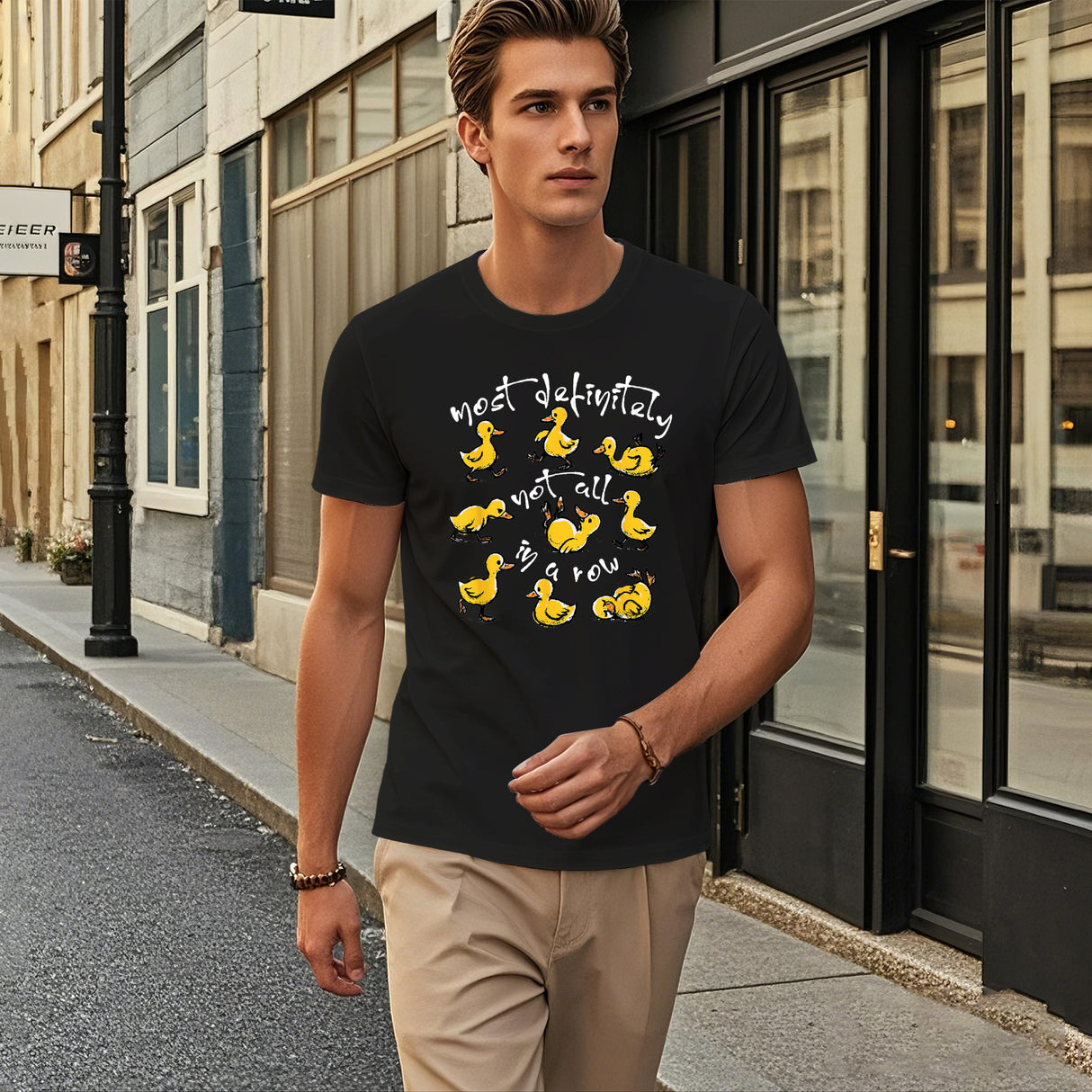Most Definitely Not All In A Row T-Shirt Quirky Phrase Tee for Casual Everyday Outfits