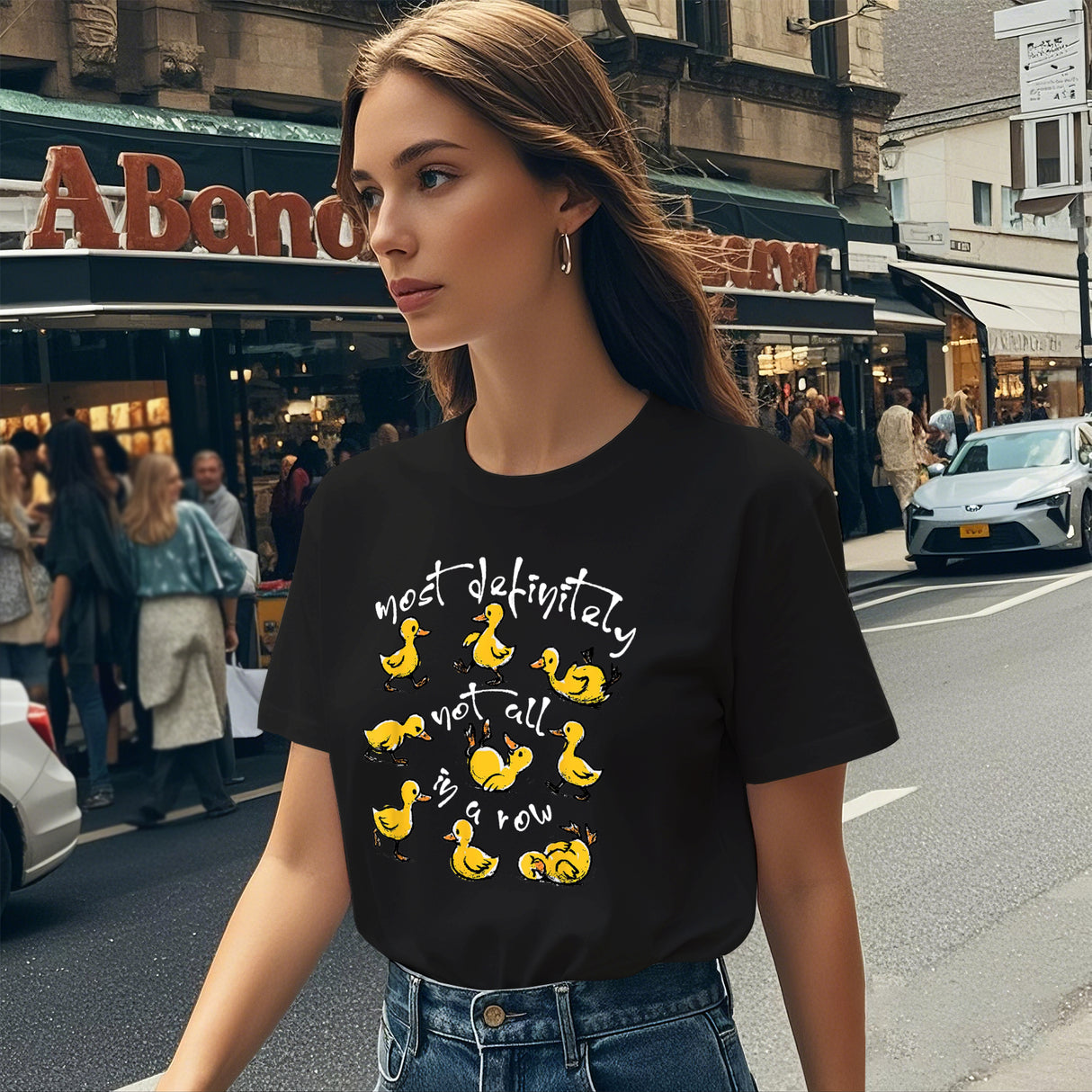 Most Definitely Not All In A Row T-Shirt Quirky Phrase Tee for Casual Everyday Outfits