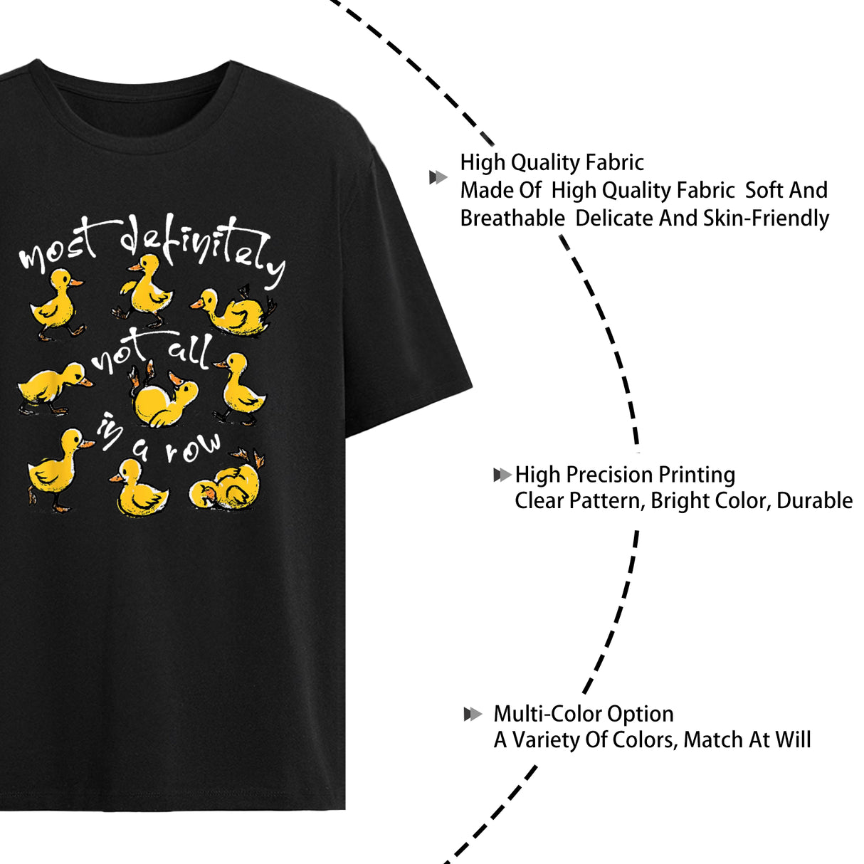 Most Definitely Not All In A Row T-Shirt Quirky Phrase Tee for Casual Everyday Outfits