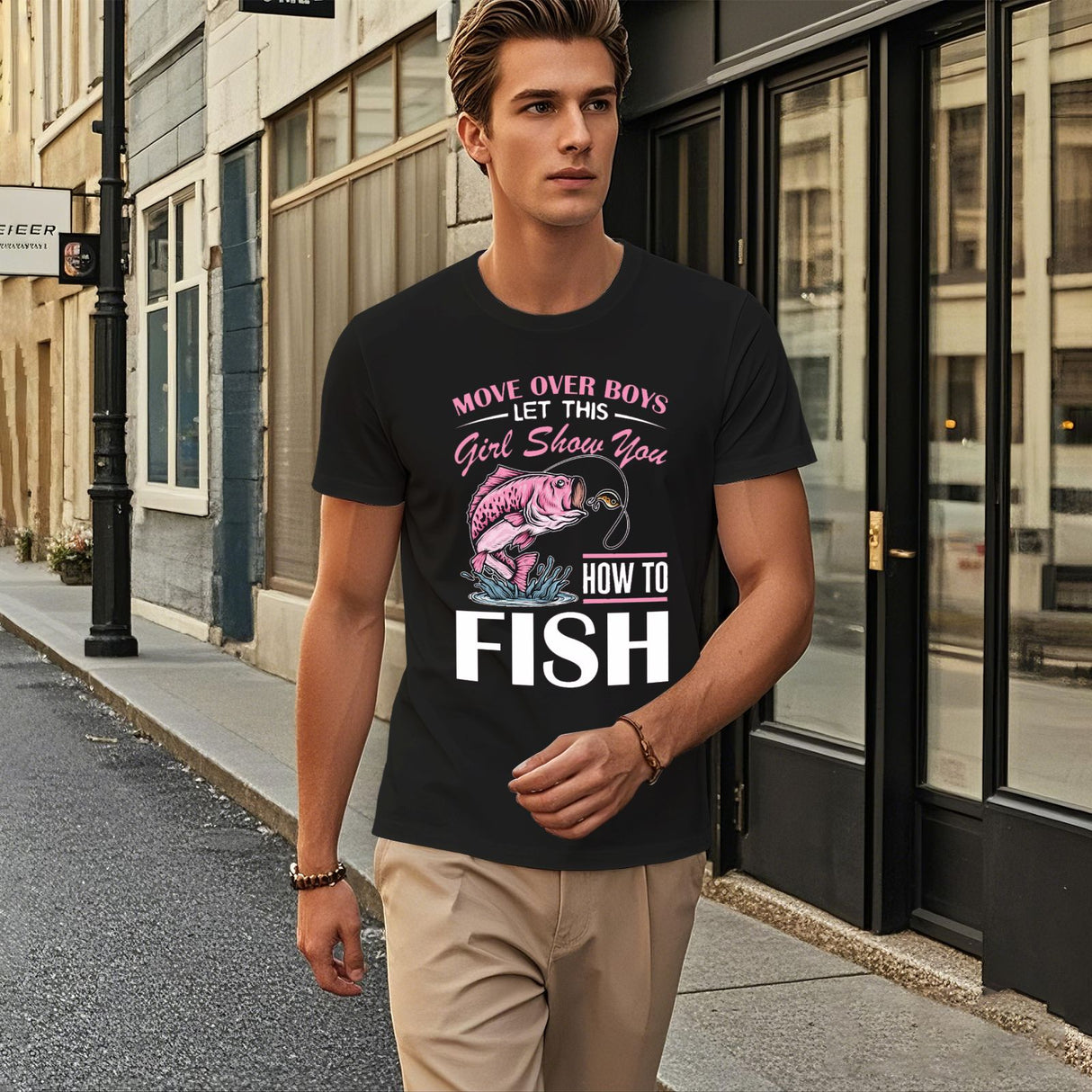 Move Over Boys Let A Girl Show You How To FISH T-Shirt - Fun and Stylish Casual Wear