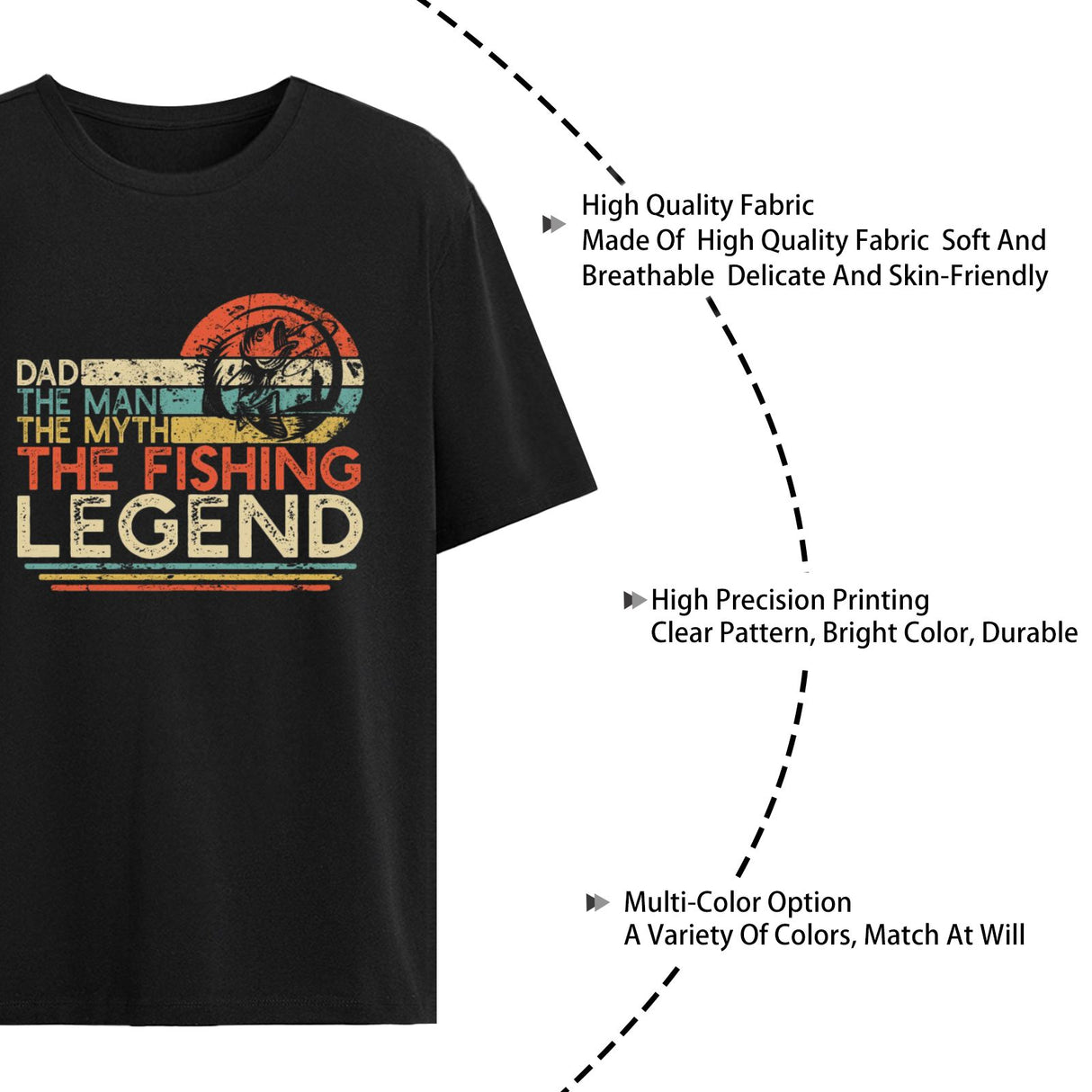 Dad The Man The Myth The Fishing Legend T-Shirt - Fun and Casual Everyday Wear