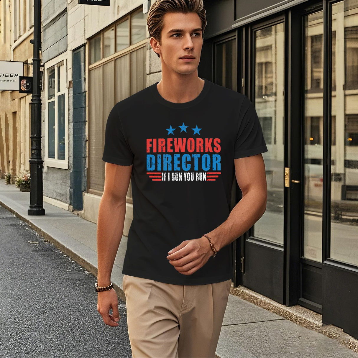 Onlydads Fireworks Director I Run You Run T-Shirt
