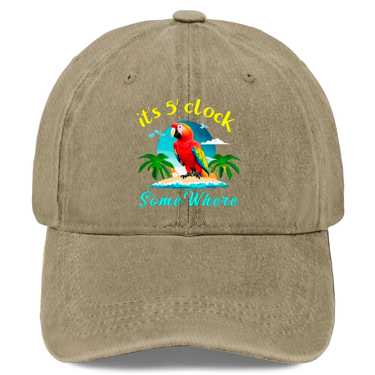 Women's 'It's 5 O'Clock Somewhere' Adjustable Cotton Baseball Cap