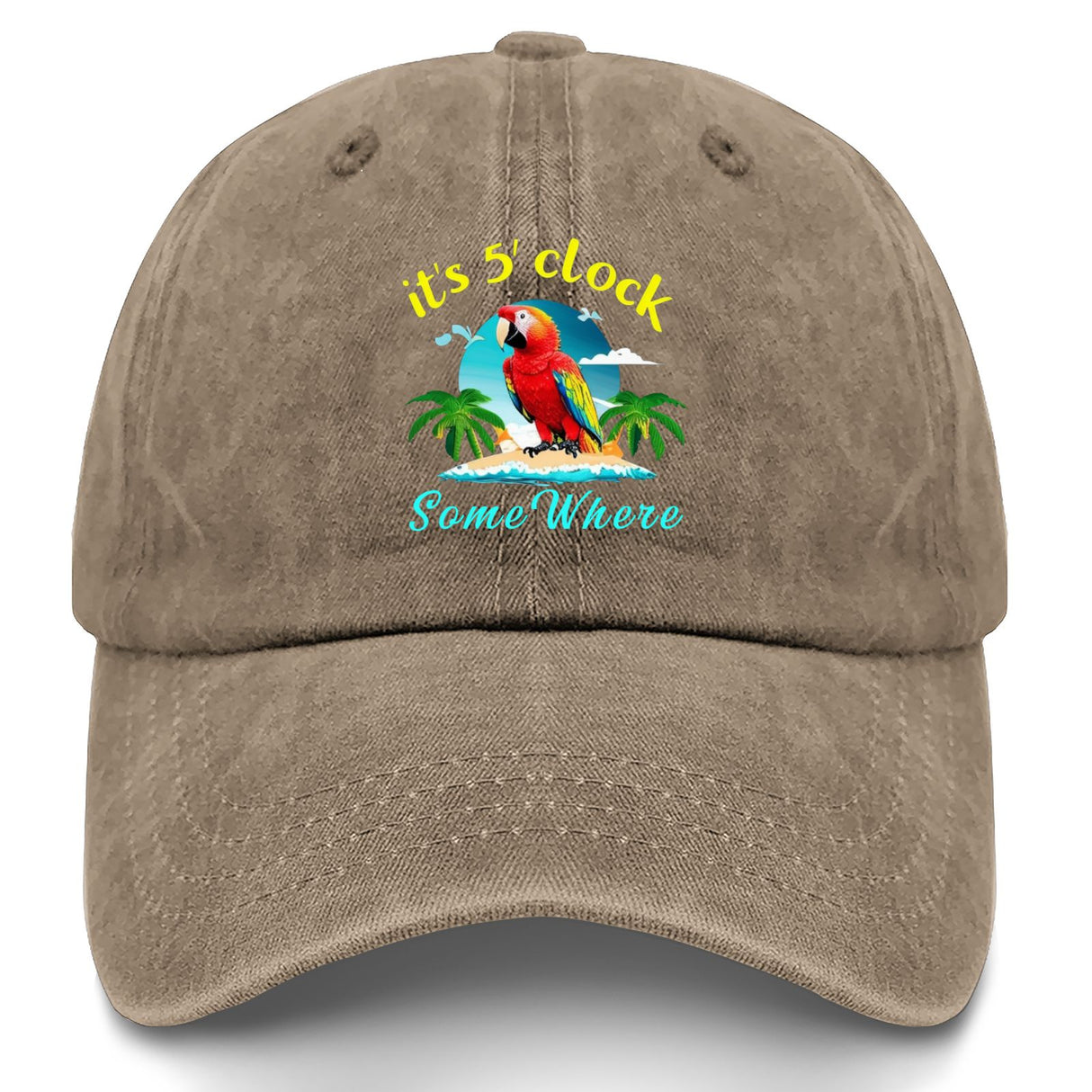 Women's 'It's 5 O'Clock Somewhere' Adjustable Cotton Baseball Cap