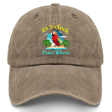 Women's 'It's 5 O'Clock Somewhere' Adjustable Cotton Baseball Cap