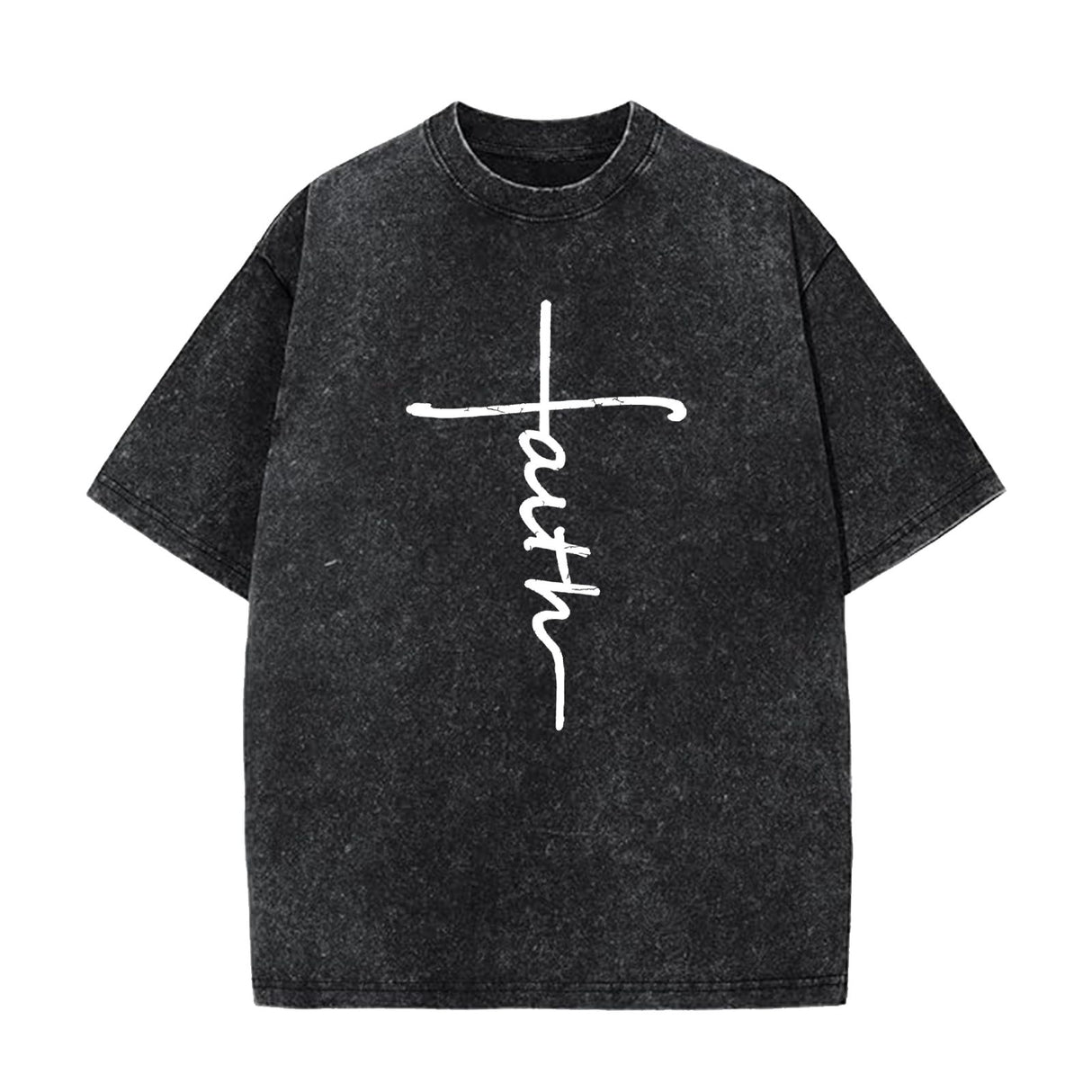 Faith Cross Graphic T-Shirt, Minimal Christian Jesus Shirt, Inspirational Religious Tee