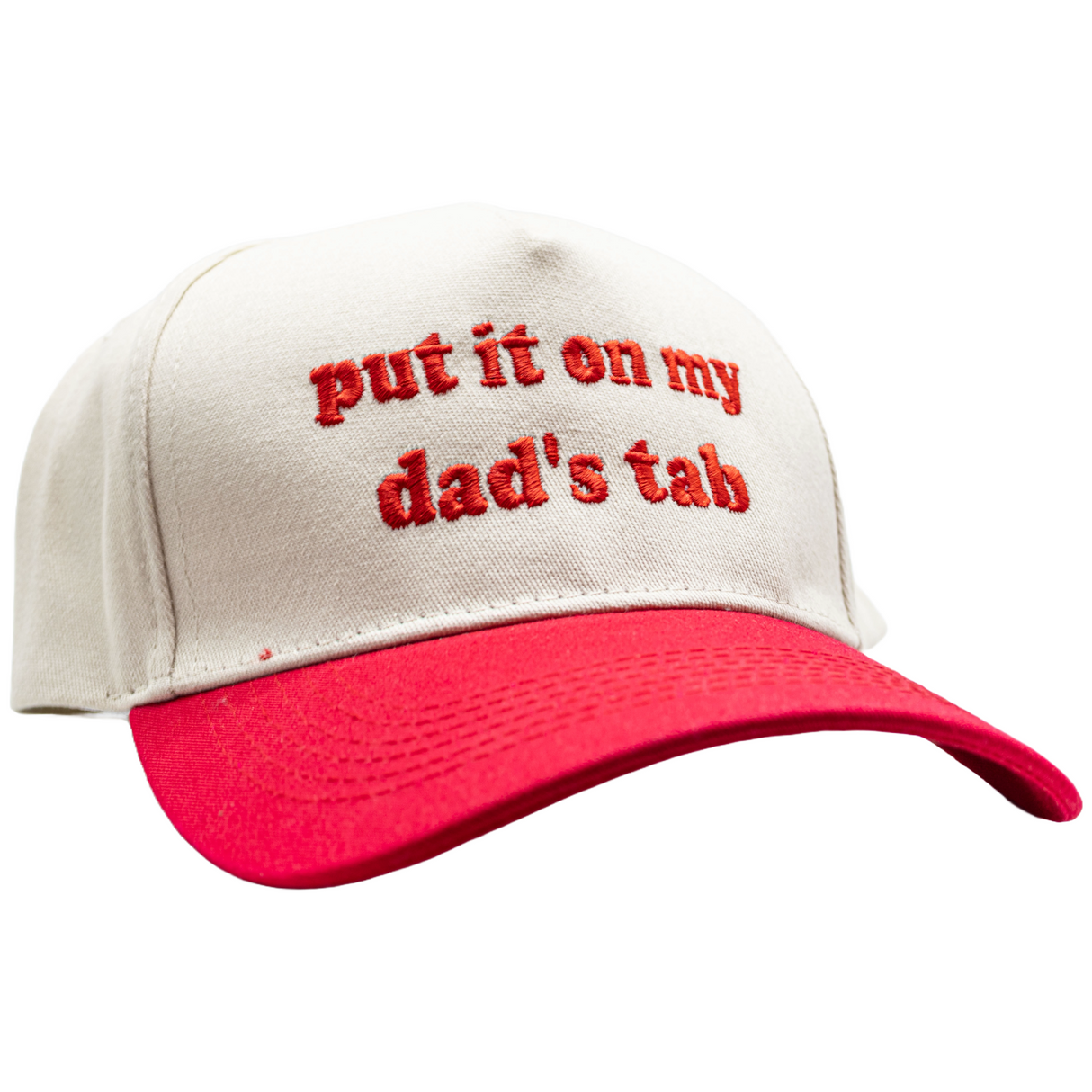 Adjustable Cotton Dad Hat with 'Put It On My Dad’s Tab' Embroidery
