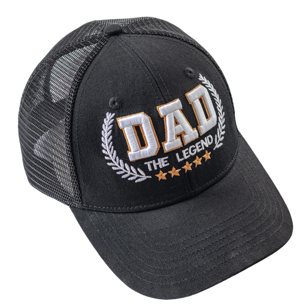 Dad The Legend 3D Embroidered Trucker Hat - Gray/Black