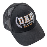 Dad The Legend 3D Embroidered Trucker Hat - Gray/Black