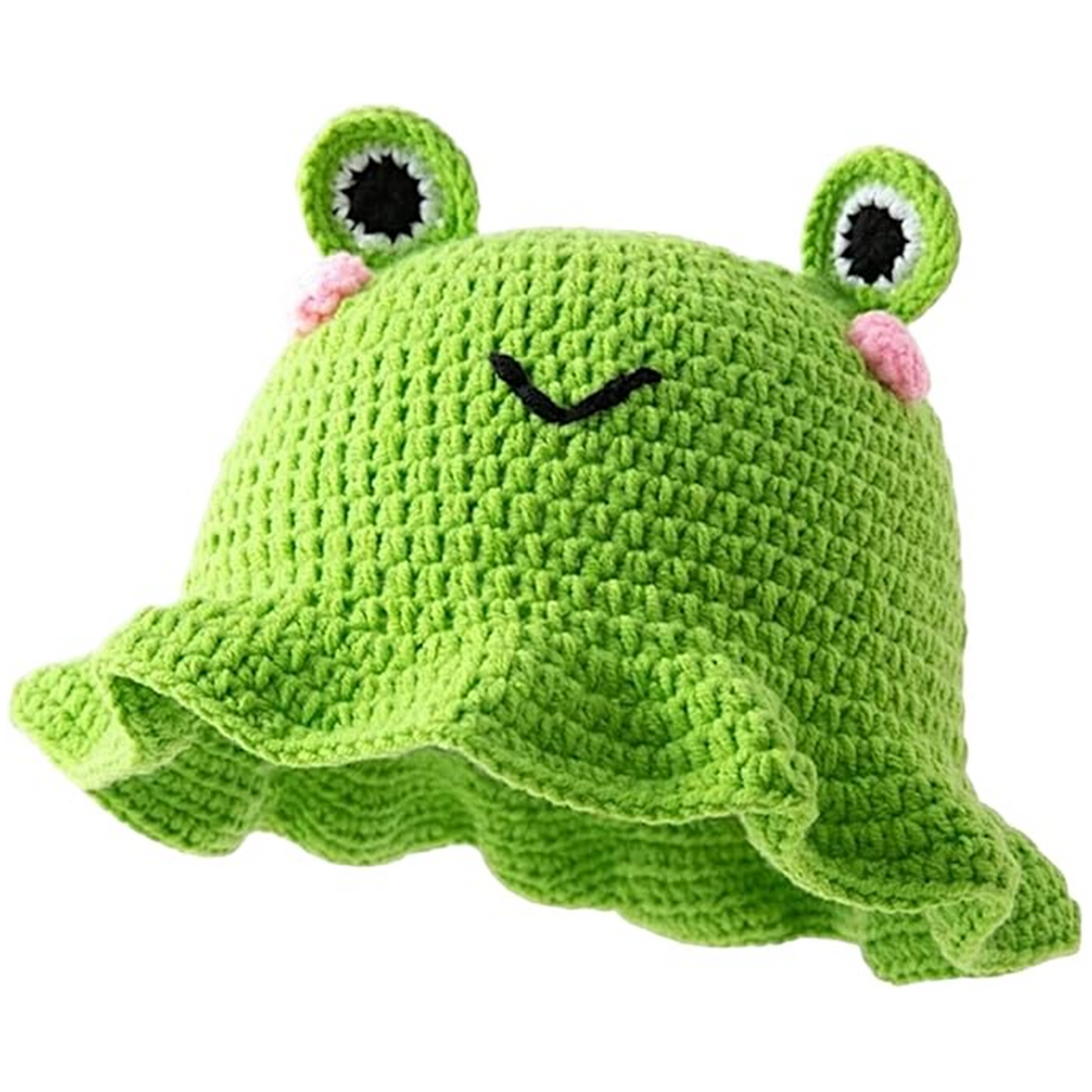 Green Knitted Frog Beanie