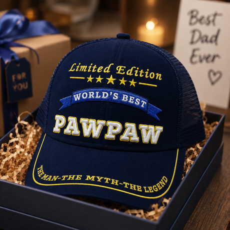 World's Best Pawpaw Embroidered Trucker Hat – Grandpa Birthday Gift