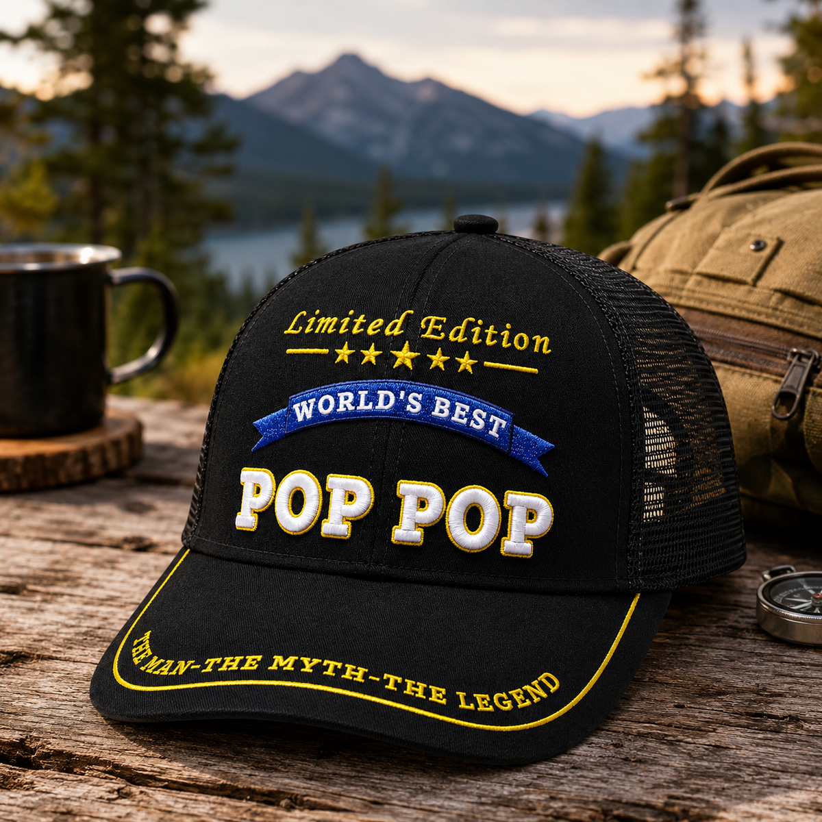 World's Best Pop Pop Embroidered Trucker Hat – Grandpa Birthday Gift