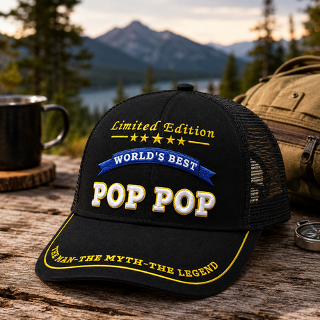 World's Best Pop Pop Embroidered Trucker Hat – Grandpa Birthday Gift