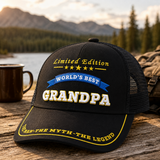 World's Best Grandpa Embroidered Trucker Hat – Grandpa Birthday Gift