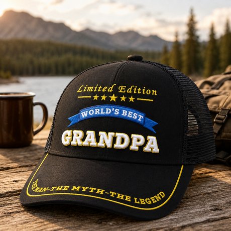 World's Best Grandpa Embroidered Trucker Hat – Grandpa Birthday Gift