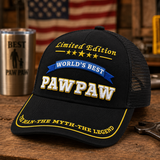 World's Best Pawpaw Embroidered Trucker Hat – Grandpa Birthday Gift
