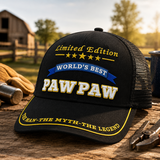World's Best Pawpaw Embroidered Trucker Hat – Grandpa Birthday Gift