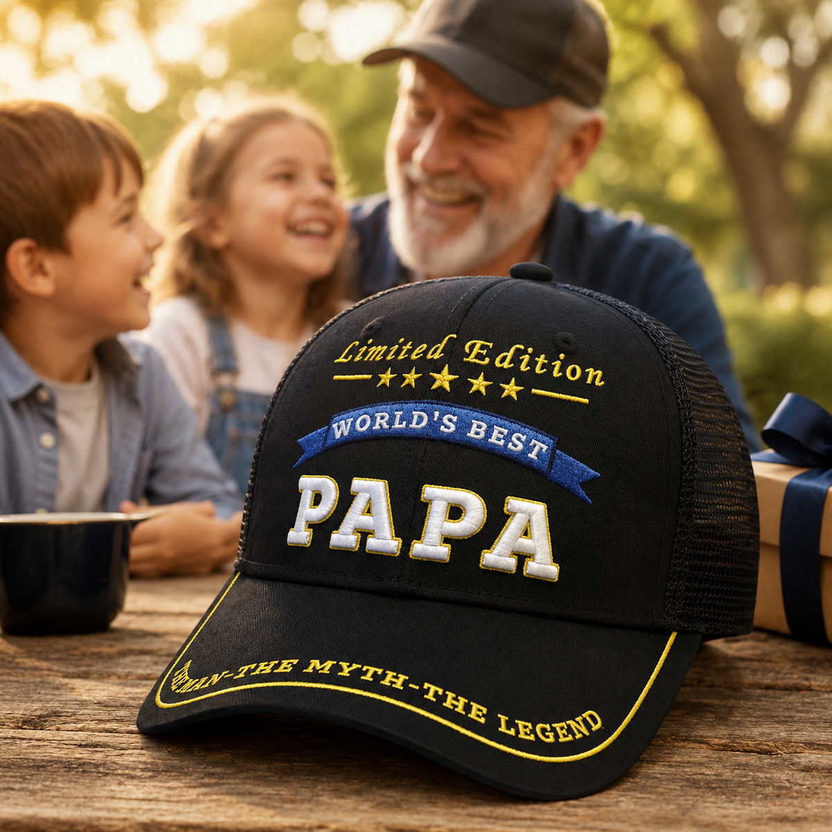 World's Best Papa Embroidered Trucker Hat – Grandpa Gift