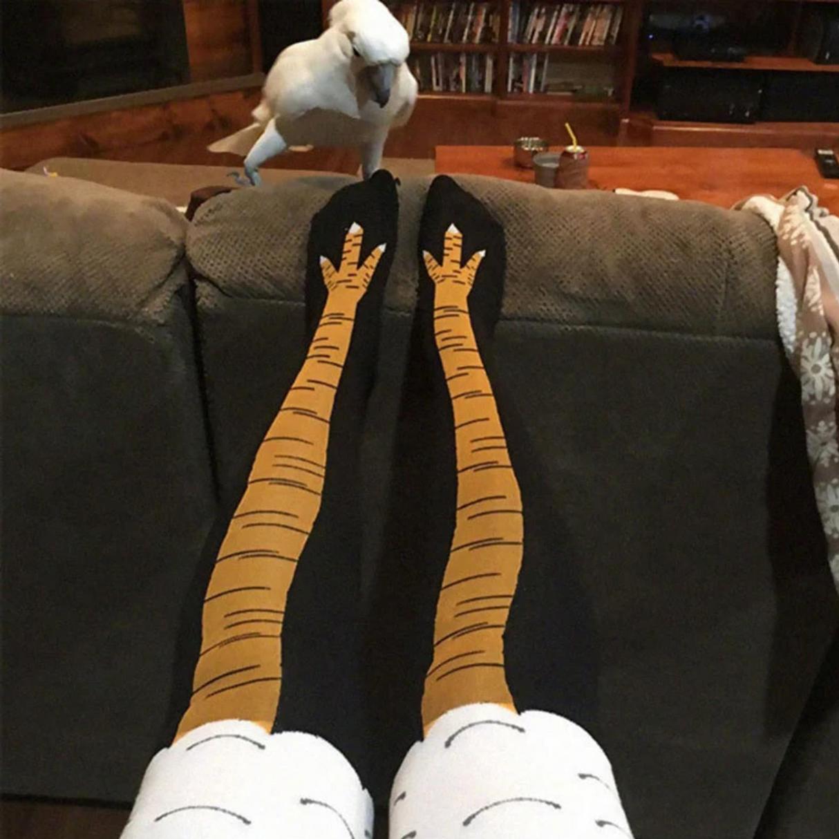 Funny Crazy Chicken Leg Feet Knee Socks for Men and Women- Novelty High Socks Funny Gifts